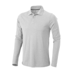 Polo de algodão para homem de manga comprida 200 g/m2 Elevate Life cor cinzento-claro