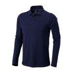 Polo de algodão para homem de manga comprida 200 g/m2 Elevate Life cor azul-marinho