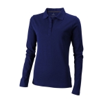 Polo de algodão para mulher de manga comprida 200 g/m2 Elevate Life cor azul ultramarino