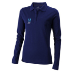 Polo de algodão para mulher de manga comprida 200 g/m2 Elevate Life cor azul ultramarino vista principal