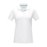 Polo de mulher piqué em algodão orgânico GOTS 180 g/m2 Elevate NXT cor branco segunda vista frontal