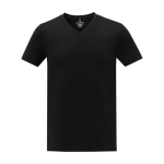 T-shirt gola em V de homem algodão 160 g/m2 Elevate Life cor preto segunda vista frontal