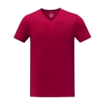 T-shirt gola em V de homem algodão 160 g/m2 Elevate Life cor vermelho segunda vista frontal