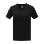 T-shirts com logo gola em V de mulher algodão 160 g/m2 Elevate Life cor preto segunda vista frontal