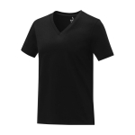 T-shirts com logo gola em V de mulher algodão 160 g/m2 Elevate Life cor preto