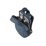 Mochila RPET com compartimento acolchoado para tablet 10,1” e PC 15,6” cor azul quinta vista