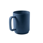 Caneca de cerâmica com acabamento mate e asa grande retangular 330ml cor azul