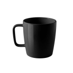 Caneca de cerâmica de acabamento brilhante e capacidade de 450ml cor preto primeira vista