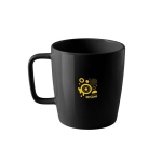 Caneca de cerâmica de acabamento brilhante e capacidade de 450ml cor preto imagem com logo 2