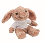 Peluche em forma de coelho com hoodie branco personalizável cor branco