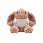 Peluche em forma de coelho com camisola branca personalizável cor branco quarta vista