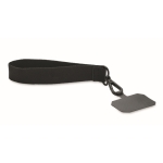 Lanyard para pulso de poliéster para celular com fivela de segurança cor preto