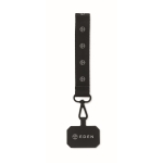 Lanyard para pulso de poliéster para celular com fivela de segurança cor preto vista principal segunda vista