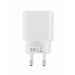 Carregador rápido e adaptador de parede UE 2 polos com conector tipo C cor branco quarta vista