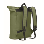 Mochila de poliéster com fechamento roll top para laptop 15'' cor verde militar terceira vista