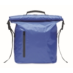 Mochila roll top impermeável de poliéster com zíper frontal 30L cor azul real