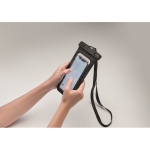 Capa impermeável para telemóvel com cordão ajustável e removível cor preto vista fotografia sexta vista