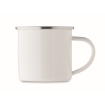 Caneca vintage de metal sublimado com borda metalizada 200ml cor branco segunda vista