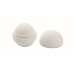 Bálsamo labial de ABS forma de bola de golfe, sabor a baunilha SPF10 cor branco