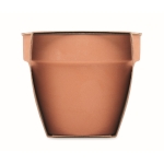 Vaso de terracota com sementes de hortelã e pastilha de terra incluída cor madeira sexta vista