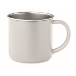 Caneca de aço inoxidável reciclado com borda metalizada 300ml cor branco