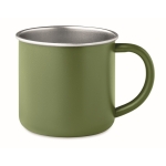 Caneca de aço inoxidável reciclado com borda metalizada 300ml cor verde-escuro