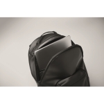 Mochila para laptop de couro sintético com bolso frontal de 15'' cor preto vista fotografia quinta vista