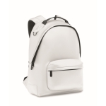 Mochila para laptop de couro sintético com bolso frontal de 15'' cor branco