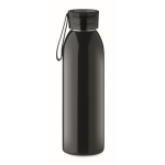 Garrafa de aço inox com tampa com alça de silicone a condizer 650ml cor preto quarta vista