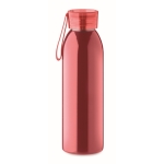 Garrafa de aço inox com tampa com alça de silicone a condizer 650ml cor vermelho quarta vista