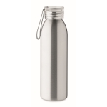 Garrafa de aço inox com tampa com alça de silicone a condizer 650ml cor prateado mate quarta vista