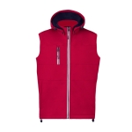 Colete softshell com gola alta e interior micropolar 300 g/m2 cor vermelho primeira vista