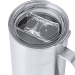 Caneca de aço inox reciclado de parede dupla com base de cortiça 450ml terceira vista