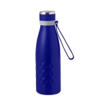 Garrafa de parede dupla de aço inoxidável com alça de silicone 550ml cor azul primeira vista