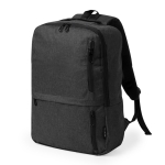 Mochila de RPET para portátil com 3 bolsos frontais 15'' cor preto primeira vista