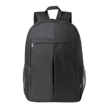 Mochila de RPET para portátil com bolsos laterais de malha 15'' cor preto primeira vista