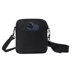 Bolsa de poliéster com bolso frontal para fácil acesso cor preto primeira vista