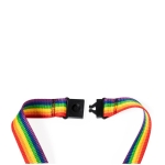 Lanyard personalizado de poliéster multicolorido com gancho de metal quarta vista