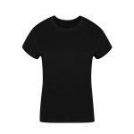 T-shirt para mulher de algodão 100% penteado Ring Spun 160 g/m2 cor preto primeira vista