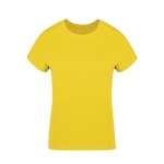 T-shirt para mulher de algodão 100% penteado Ring Spun 160 g/m2 cor amarelo primeira vista