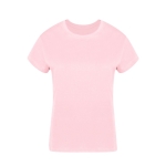 T-shirt para mulher de algodão 100% penteado Ring Spun 160 g/m2 cor cor-de-rosa primeira vista