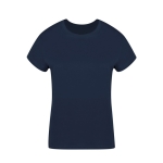 T-shirt para mulher de algodão 100% penteado Ring Spun 160 g/m2 cor azul-marinho primeira vista