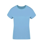 T-shirt para mulher de algodão 100% penteado Ring Spun 160 g/m2 cor azul-claro primeira vista