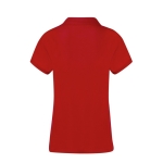 Polo para mulher 100% algodão penteado Ring Spun com 2 botões 220 g/m2 cor vermelho quarta vista