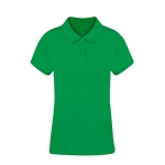 Polo para mulher 100% algodão penteado Ring Spun com 2 botões 220 g/m2 cor verde primeira vista