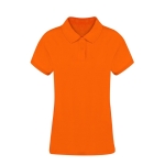 Polo para mulher 100% algodão penteado Ring Spun com 2 botões 220 g/m2 cor cor-de-laranja primeira vista