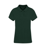 Polo para mulher 100% algodão penteado Ring Spun com 2 botões 220 g/m2 cor verde-escuro primeira vista