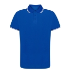 Polo respirável, poliéster com detalhe no colarinho e mangas 180 g/m2 cor azul primeira vista