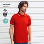 Polo respirável, poliéster com detalhe no colarinho e mangas 180 g/m2 cor branco