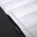 Colete de soft shell e poliéster com detalhe negro na lateral cor branco quarta vista